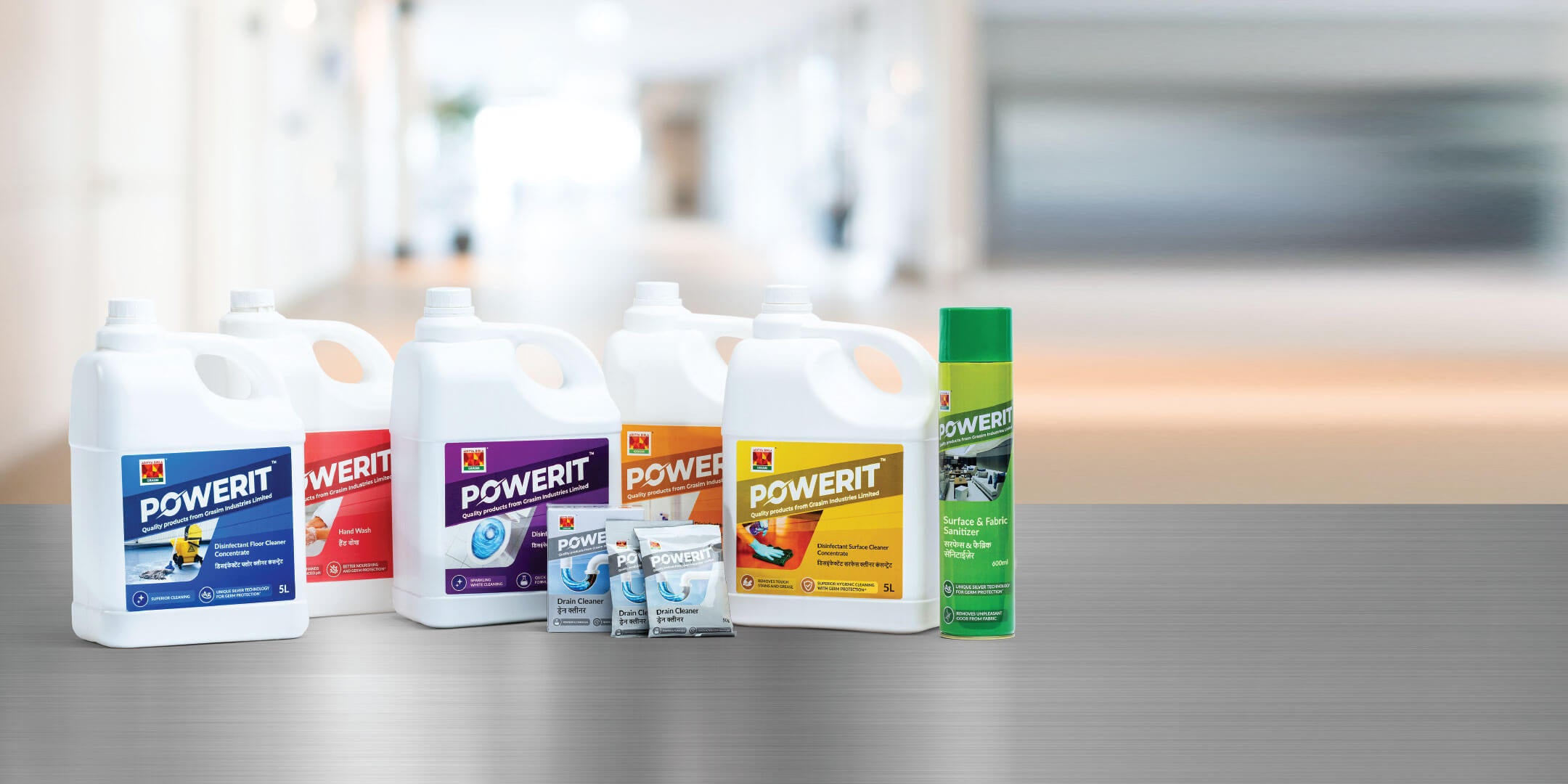Powerit professional range of disinfectants and cleaning chemicals